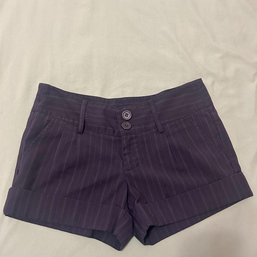 Forever 21 Navy and blue pin-striped shorts. Zipper and double button-up front.